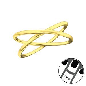 OLIVIE Stříbrný zkřížený midi prsten GOLD 7668 Ag 925; ≤0,9 g.