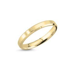 OLIVIE Snubní stříbrný plochý prsten GOLD 7674 Velikost prstenů: 12 (EU: 68-70) Ag 925; ≤2,3 g.