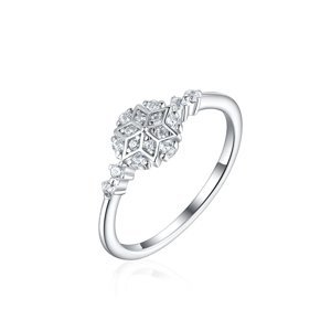 OLIVIE Stříbrný prsten SNĚHOVÁ VLOČKA 8055 Velikost prstenů: 9 (EU: 59-61) Ag 925; ≤1,6 g.