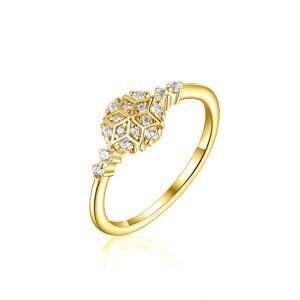 OLIVIE Stříbrný prsten SNĚHOVÁ VLOČKA GOLD 8056 Velikost prstenů: 6 (EU: 51-53) Ag 925; ≤1,6 g.