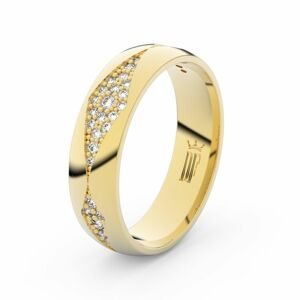 Dámský snubní prsten DF 3074 ze žlutého zlata, s brilianty