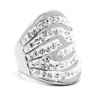 BRUNO Třpytivý prsten z chirurgické oceli S1873 - velikost 6