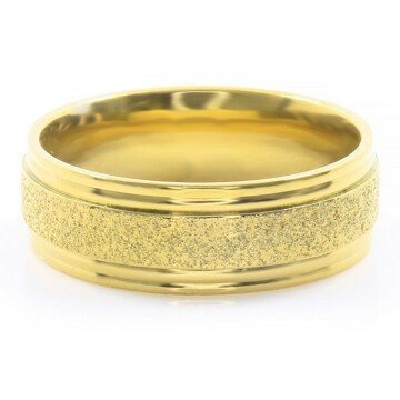 BRUNO Prsten z pískované chirurgické oceli GOLD S2492 - velikost 9