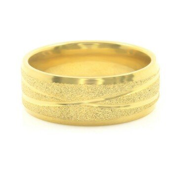 BRUNO Prsten z pískované chirurgické oceli GOLD S2500 - velikost 8