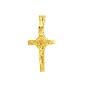 BRUNO Křížek z chirurgické oceli GOLD S2566