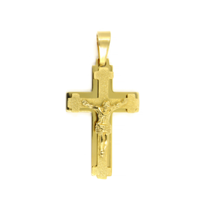 BRUNO Kříž z chirurgické oceli GOLD 5,7 cm S2595