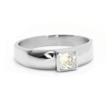 BRUNO Krásný prsten se čtvercovým kamínkem S2624 - velikost 10