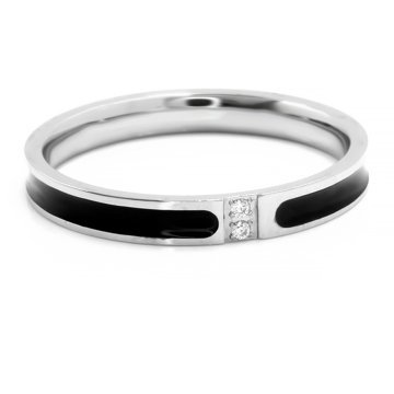 BRUNO Prsten s kamínky BLACK S2746 - velikost 10