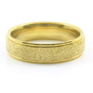 BRUNO Prsten z pískované chirurgické oceli GOLD S2761 - velikost 11