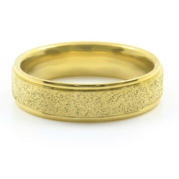 BRUNO Prsten z pískované chirurgické oceli GOLD S2761 - velikost 6
