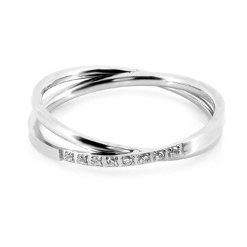 BRUNO Dvojitý prsten s kamínky II S3643 - velikost 6 (EU: 51,5 - 53,5)