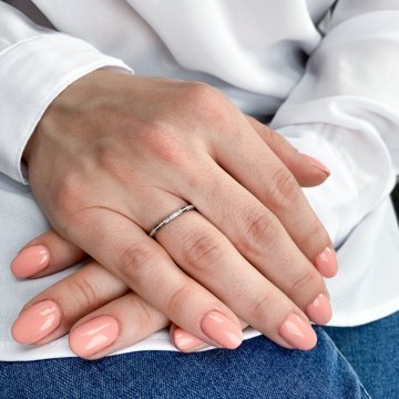 BRUNO Jemný prsten s kamínky WHITE S3899 - velikost 5