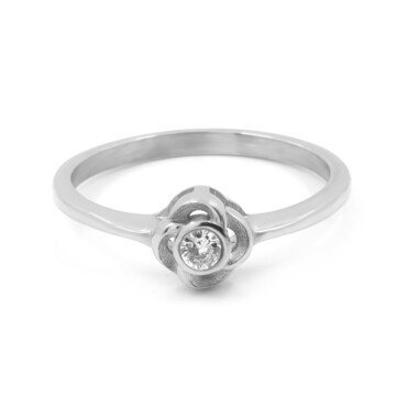 BRUNO Jemný prsten ROSE s kamínkem S3900 - velikost 10 (EU: 61,5 - 63,5)