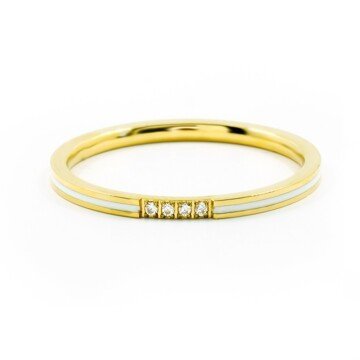 BRUNO Jemný prsten s kamínky BÍLÝ GOLD S3901 - velikost 5 (EU: 49 - 51)