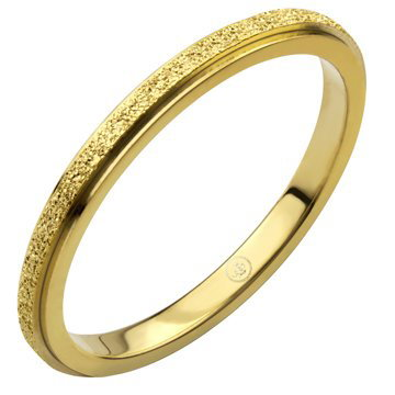 BRUNO Jemný prsten s pískováním GOLD S4053 - velikost 5 (EU: 49 - 51)