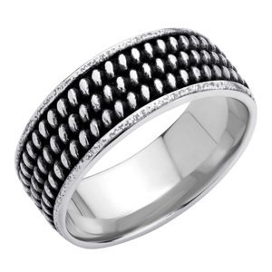 BRUNO Pánský prsten se vzorem S4184 - velikost 10 (EU: 61,5 - 63,5)