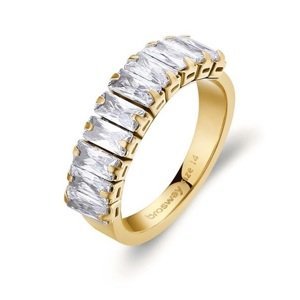 Brosway Třpytivý pozlacený prsten se zirkony Desideri BEIA002 54 mm