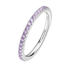 Brosway Třpytivý stříbrný prsten Fancy Magic Purple FMP70 50 mm