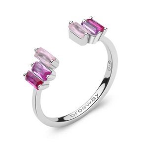 Brosway Blyštivý otevřený prsten Fancy Vibrant Pink FVP12 50 mm