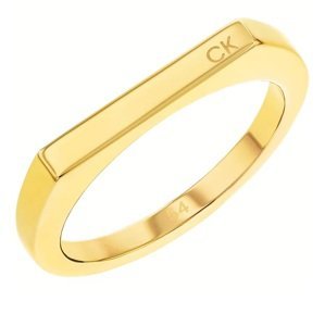 Calvin Klein Nadčasový pozlacený prsten Faceted 35000188 52 mm