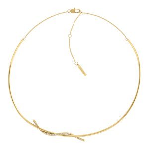 Calvin Klein Slušivý pozlacený náhrdelník s krystaly 35000511
