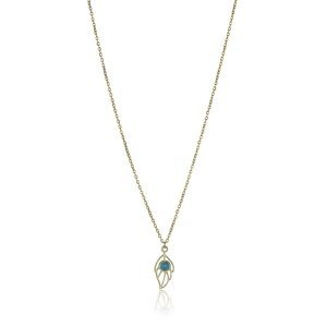 Emily Westwood Něžný pozlacený náhrdelník s tyrkysem Juniper EWN23028G