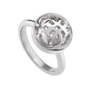 Guess Módní prsten pro ženy 4G Logo Boule JUBR01397JWRH 56 mm