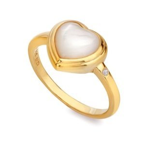 Hot Diamonds Pozlacený prsten s diamantem a perletí Jac Jossa Soul DR284 56 mm