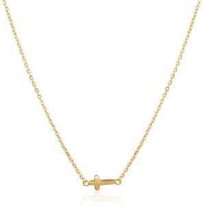 JVD Pozlacený náhrdelník s křížkem SVLN0450XH2GO45