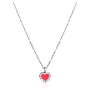 JVD Romantický stříbrný náhrdelník Srdce SVLN0628SH2RO38 (řetízek, přívěsek)