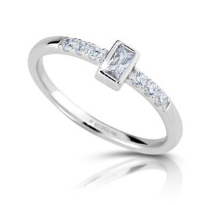 Modesi Stříbrný zásnubní prsten se zirkony M01015 59 mm