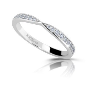Modesi Třpytivý stříbrný prsten se zirkony M01111 50 mm