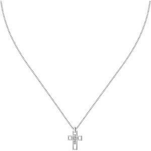 Morellato Nadčasový stříbrný náhrdelník Kříž se zirkony SATT12