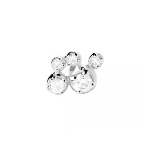 PDPAOLA Jemná stříbrná single náušnice se zirkony Bubble Essentiels PG02-002-U