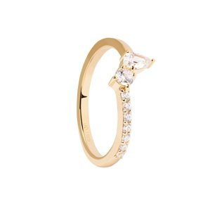 PDPAOLA Krásný pozlacený prsten se zirkony Ava Essentials AN01-863 50 mm