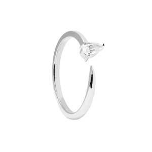 PDPAOLA Jemný stříbrný prsten se zirkony Twing Gold AN02-864 50 mm