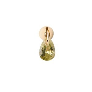 PDPAOLA Elegantní pozlacená single náušnice se zirkonem Green Lily Gold PG01-203-U