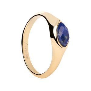 PDPAOLA Pozlacený prsten Lapis Lazuli Nomad Vanilla AN01-A49 52 mm