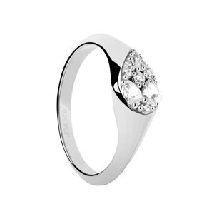 PDPAOLA Půvabný stříbrný prsten se zirkony Vanilla AN02-A51 54 mm