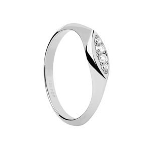 PDPAOLA Elegantní stříbrný prsten se zirkony Gala Vanilla AN02-A52 50 mm