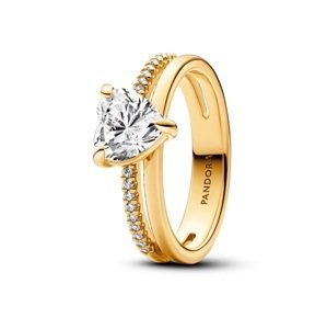 Pandora Okouzlující pozlacený prsten se zirkony Timeless Shine 163100C01 52 mm