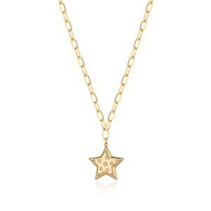 S`Agapõ Pozlacený náhrdelník Hvězda s krystaly Stellar SSE06