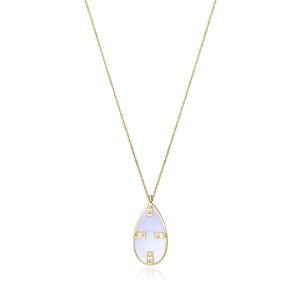 Viceroy Pozlacený náhrdelník s perletí a zirkony Chic 14096C01012