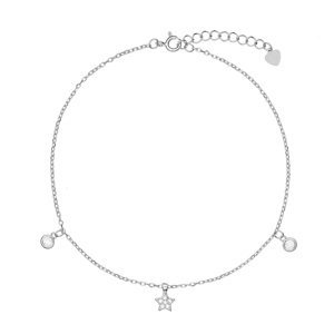 AGAIN Jewelry Krásný stříbrný náramek na nohu s přívěsky AJNH0012
