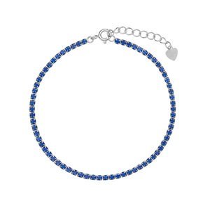 AGAIN Jewelry Tenisový stříbrný náramek s modrými kubickými zirkony AJNR0002