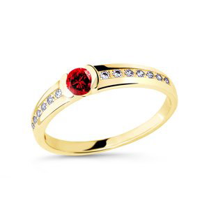 Cutie Diamonds Prsten ze žlutého zlata s rubínem a diamanty DZ6708-2106-RU-X-1 49 mm