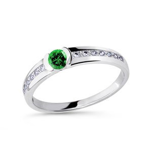 Cutie Diamonds Prsten z bílého zlata se smaragdem a diamanty DZ6708-2106-SM-X-2 48 mm