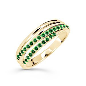 Cutie Diamonds Třpytivý prsten ze žlutého zlata se smaragdy DZ6716-3352-SM-X-1 48 mm