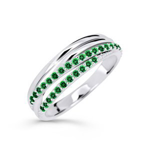 Cutie Diamonds Třpytivý prsten z bílého zlata se smaragdy DZ6716-3352-SM-X-2 50 mm