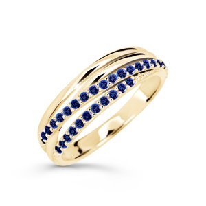 Cutie Diamonds Třpytivý prsten ze žlutého zlata se safíry DZ6716-3352-SF-X-1 51 mm